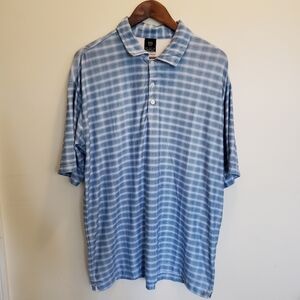 Nike Golf Plaid Polo Shirt Dri-Fit UV Performance Green Blue White Size Large